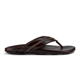 Men Mea Ola Men's Leather Beach Sandals - Dark Java| OluKai