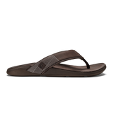 Men Tuahine Men's Waterproof Leather Beach Sandals - Dark Wood| OluKai
