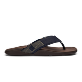 Men Tuahine Men's Waterproof Leather Beach Sandals - Trench Blue| OluKai