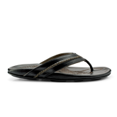 Men OluKai Mea Ola - Black | Men's Leather Beach Sandals| OluKai