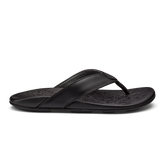 Men Mekila Men's Full-Grain Leather Beach Sandals - Black| OluKai