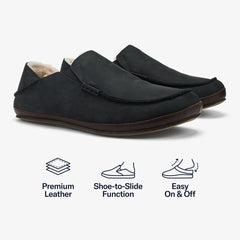 Men Moloā Slipper - Black / Dk Java| OluKai