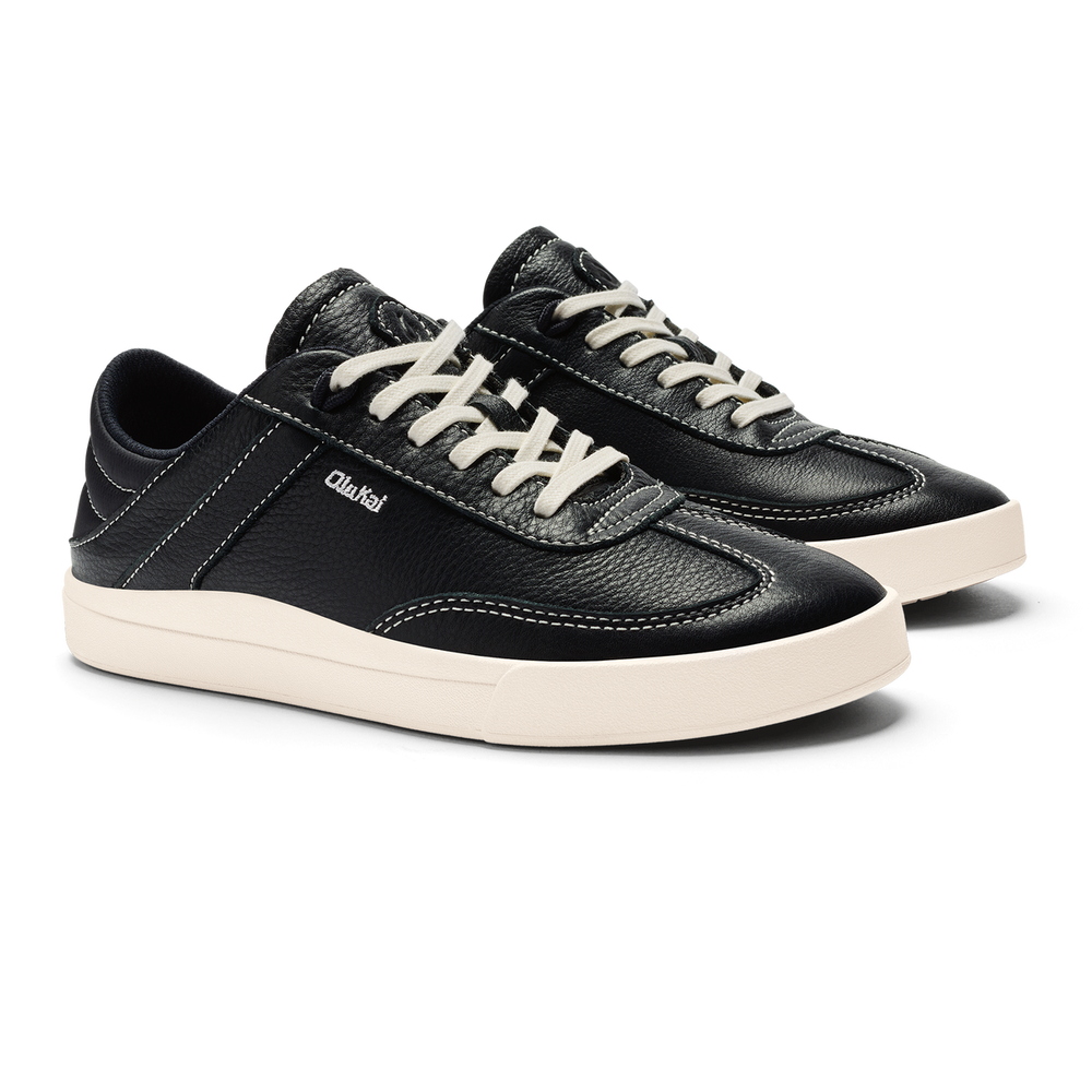 Women Hā‘upu Women’s Leather Sneakers - Onyx| OluKai