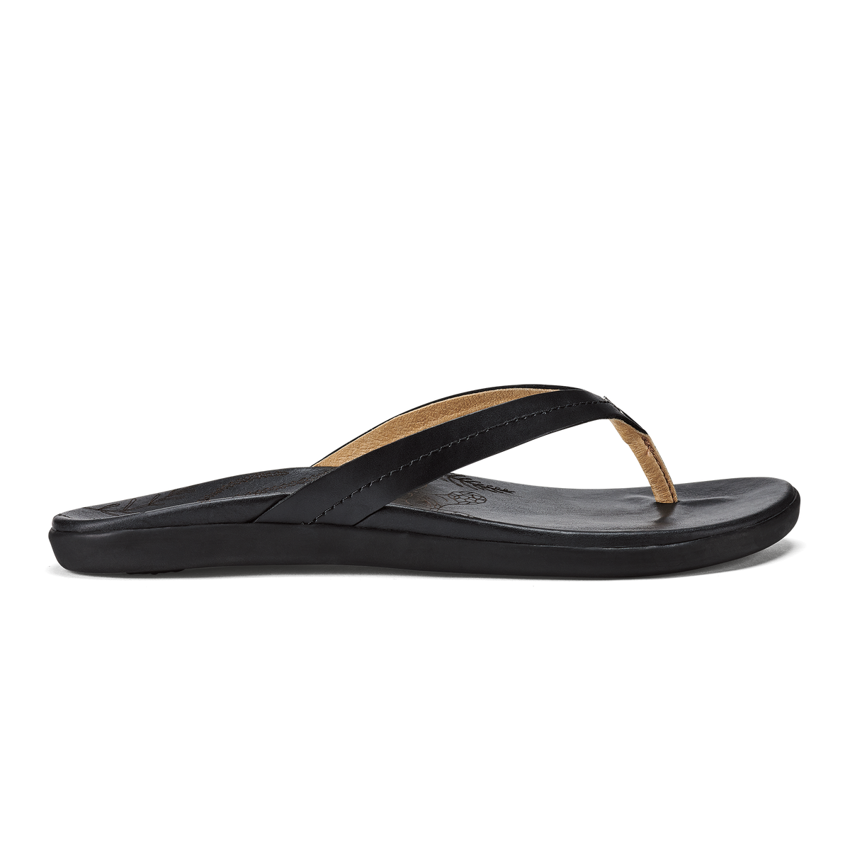 Women Honu Women’s Leather Beach Sandals - Black| OluKai