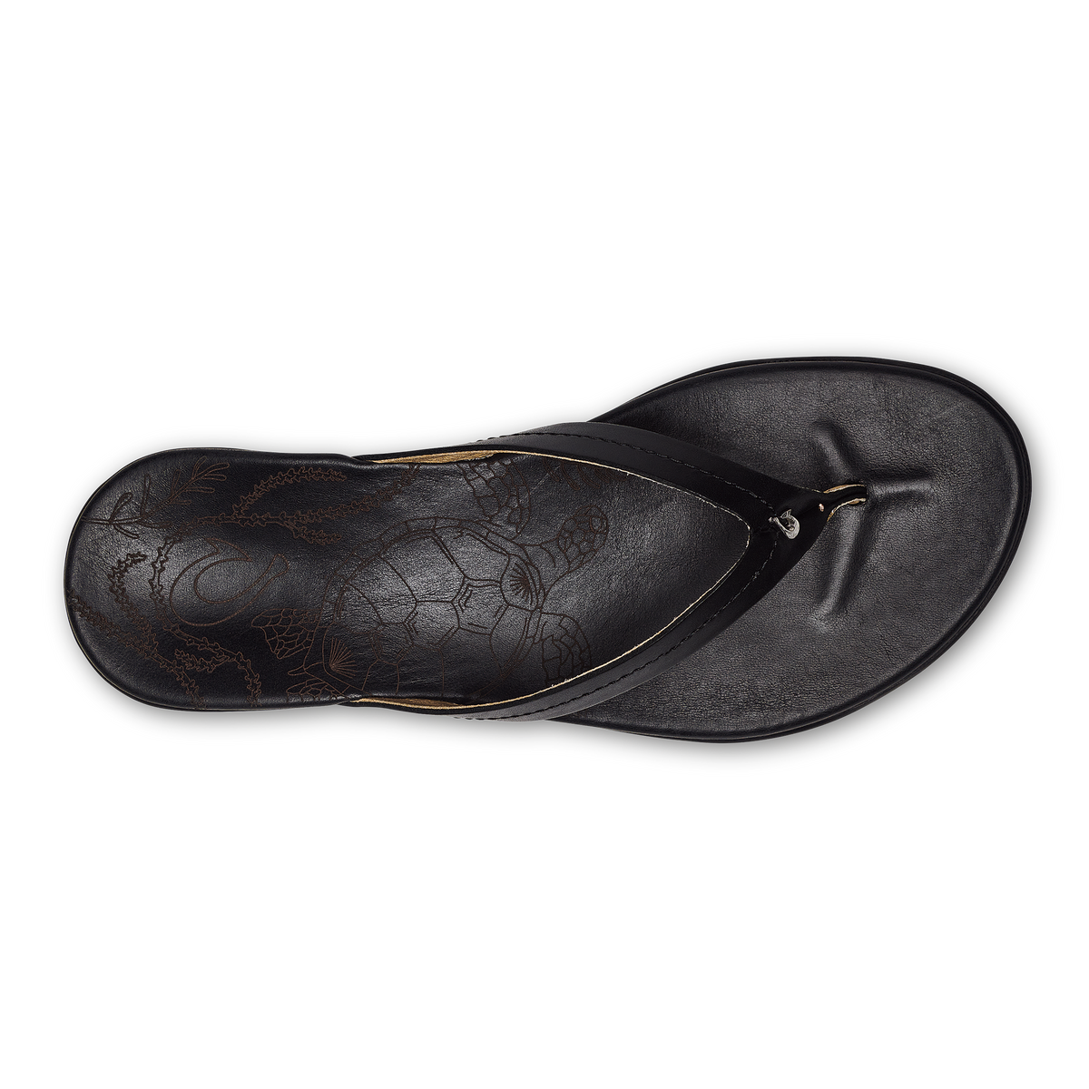Women Honu Women’s Leather Beach Sandals - Black| OluKai