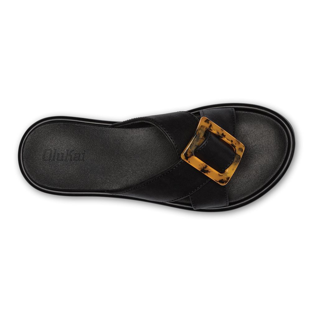 Women La‘i Slide Women’s Slide Beach Sandals - Black| OluKai
