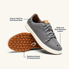 Women Wailea Women’s Waterproof Leather Golf Shoes - Stone| OluKai